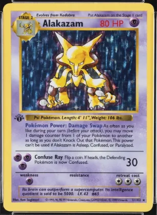 English Base Set 1st Edition Alakazam